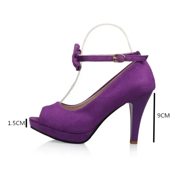 Cute Bow Butterfly-knot Ladies Pumps Purple - Image 6
