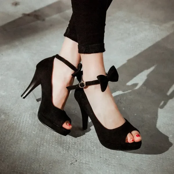 Cute Bow Butterfly-knot Ladies Pumps Purple - Image 3