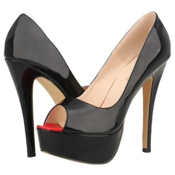 Platform Peep Toe14cm High Heels - Image 6