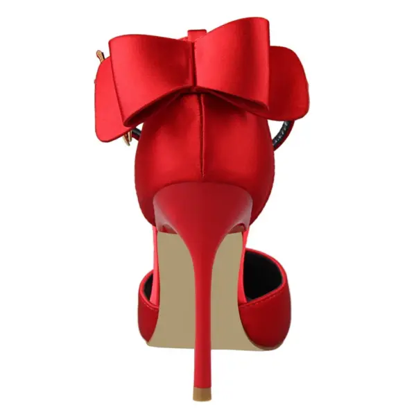 Bow-knot High Heels Women Shoes Satin - Image 4