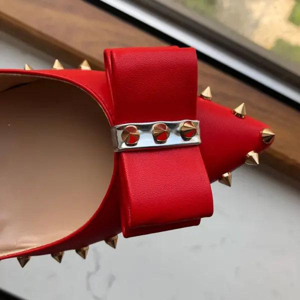 Tikicup Red Matte Women Pointy Toe High Heel Shoes with Bow Sexy Spikes Rivets Stiletto Pumps 8cm 10cm 12cm Colors Customize - AliExpress 322 - Image 6