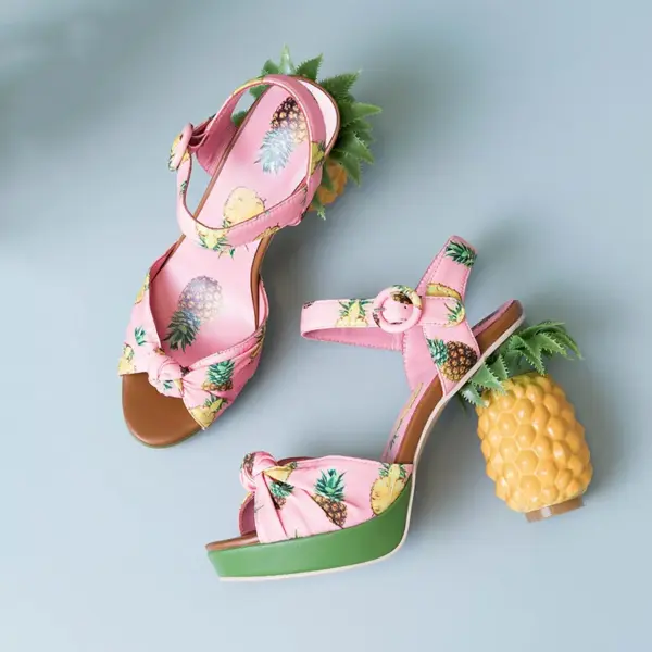 Phoentin pineapple high heels buckle strap sandals 2025 pink printed Peep-Toe Pumps summer platform shoes women novelty FT919 - AliExpress 322 - Image 3