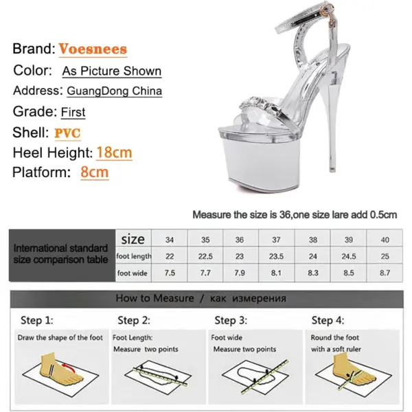 Women Sandals Stiletto High Heel Shoes | Women's Shoe Stiletto Heels - High Heel 18cm - Aliexpress - Image 6