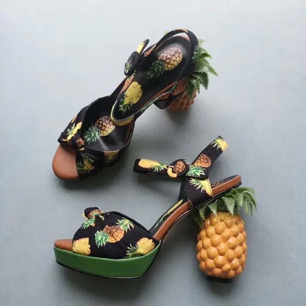 Phoentin pineapple high heels buckle strap sandals 2025 pink printed Peep-Toe Pumps summer platform shoes women novelty FT919 - AliExpress 322 - Image 4