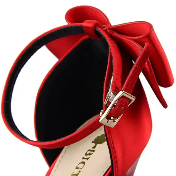 BIGTREE Shoes Bow Woman Pumps Silk High Heels Women Shoes Stiletto Red Wedding Shoes Women Heels Women Sandals 8cm and 10cm - AliExpress 322 - Image 5