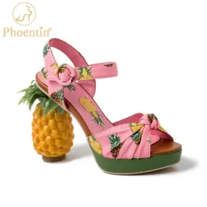 Phoentin pineapple high heels buckle strap sandals 2025 pink printed Peep-Toe Pumps summer platform shoes women novelty FT919 - AliExpress 322