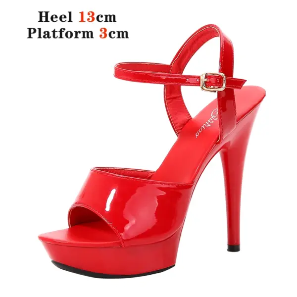 Voesnees Women's Sandas Fashion Sexy Heels Platform 2021 New Colorful Sandals Thin Red Sexy High Heels Fish Toe  Female Shoes - AliExpress 322 - Image 2
