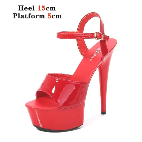 Voesnees Women's Sandas Fashion Sexy Heels Platform 2021 New Colorful Sandals Thin Red Sexy High Heels Fish Toe  Female Shoes - AliExpress 322 - Image 3