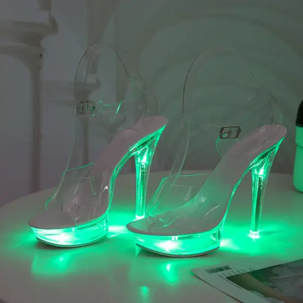 Transparent Woman Sandals Platform Lights | Women's Transparent Heel Sandals - Light - Aliexpress - Image 3