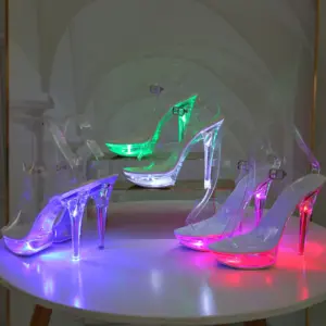 Transparent Woman Sandals Platform Lights | Women's Transparent Heel Sandals - Light - Aliexpress