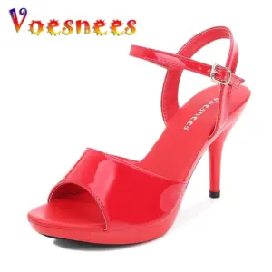 Voesnees Women's Sandas Fashion Sexy Heels Platform 2021 New Colorful Sandals Thin Red Sexy High Heels Fish Toe  Female Shoes - AliExpress 322