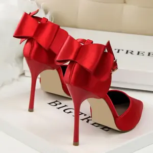 Bow-knot High Heels Women Shoes Satin