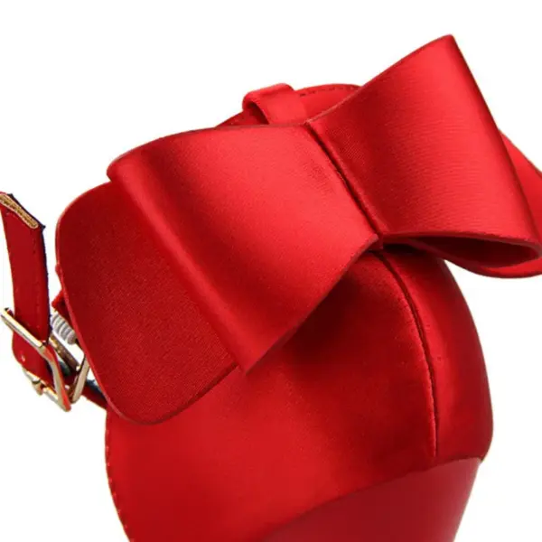 BIGTREE Shoes Bow Woman Pumps Silk High Heels Women Shoes Stiletto Red Wedding Shoes Women Heels Women Sandals 8cm and 10cm - AliExpress 322 - Image 6