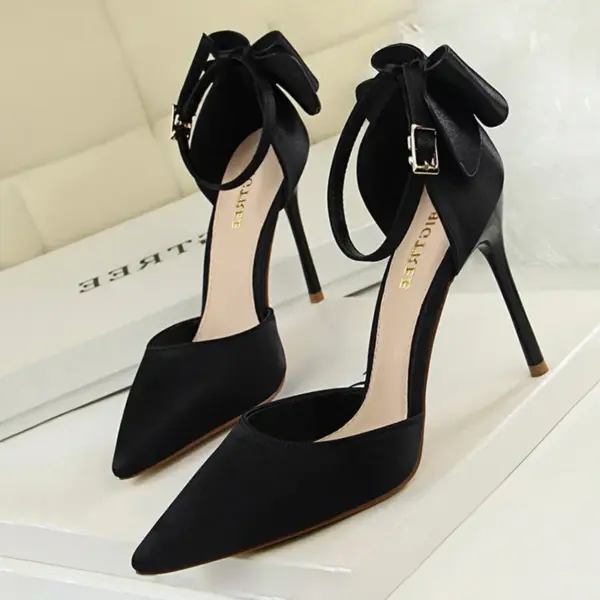 BIGTREE Shoes Bow Woman Pumps Silk High Heels Women Shoes Stiletto Red Wedding Shoes Women Heels Women Sandals 8cm and 10cm - AliExpress 322 - Image 4