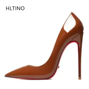 Stiletto Shoes Red Toes | Women Brown Red Bottom Heels | Red Bottom Stilettos Shoes - Pumps - Aliexpress
