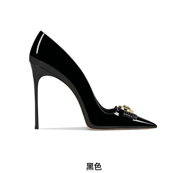Pink Patent Leather 2025 Spring New Pointed Stiletto High Heels Women - Image 6