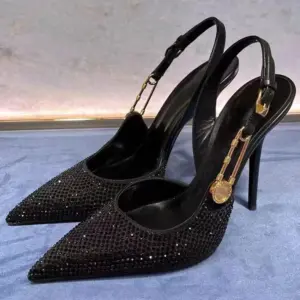Luxury Rhinestones Sequined Buckle Women Pumps Elegant Pointed toe Slingbacks Stiletto High heels Spring Summer Fashion Shoes - AliExpress
