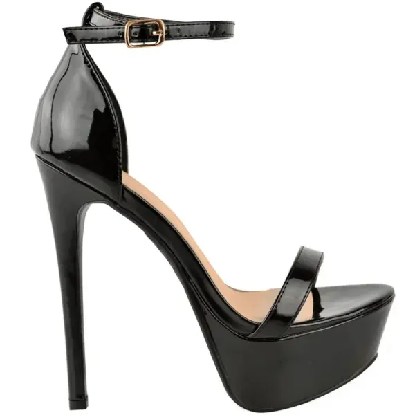 Women Sandals Sexy Open Toes 14cm Supper High Heels Ankle Strap Sandal Patent Leather Nighclub Platform Party Red Wedding Shoes - AliExpress 322 - Image 3