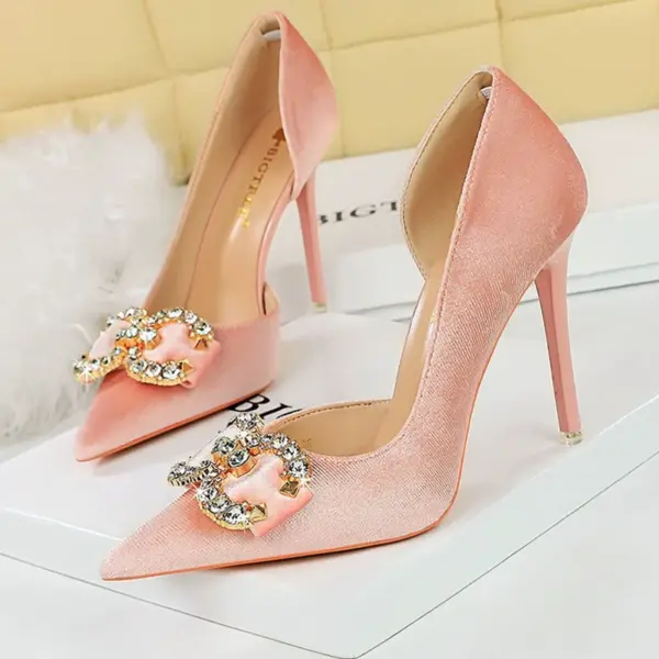 Luxury high heels Women 7 cm 10.5 cm stilettos Metal Rhinestone Women Pumps Fashion Wedding shoes Ladies Sexy Prom Shoes 2025 - AliExpress - Image 4