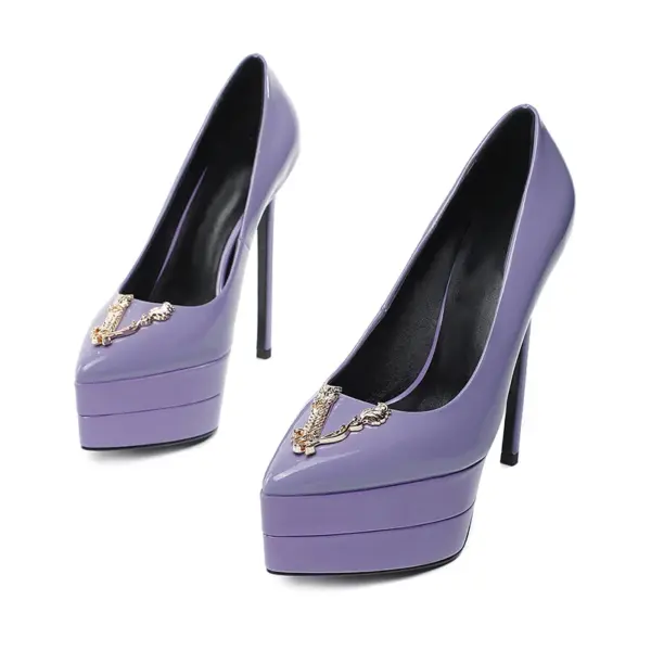 2023 15cm Stiletto High Heel Pointed Lacquer Leather Fashion Sexy High Heels Wedding Party Luxury Brand High Heels Women's Shoes - AliExpress - Image 3