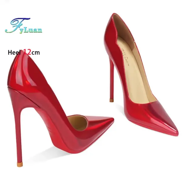 FyLuan Laser Red Female Wedding Shoes Fashionable Banquet Slim Heels Sexy Shallow Mouth Dress Women Stiletto Pointed Toe Pumps - AliExpress 322 - Image 2