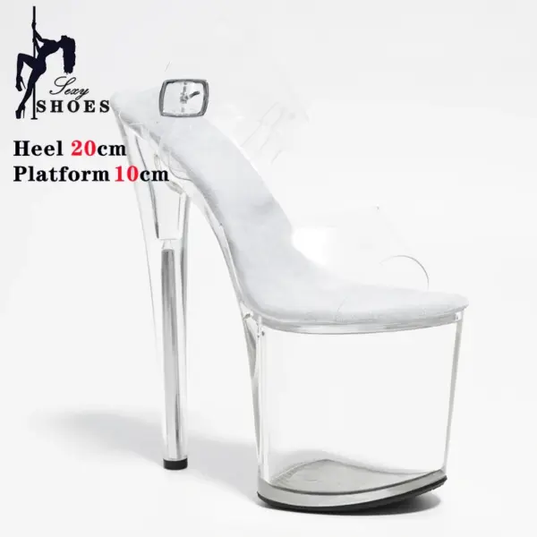 Transparent Crystal Women Sandals Pole Dancing - Image 2