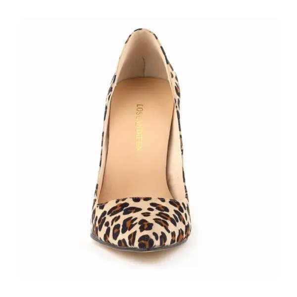 Women Pumps New Sexy Leopard Flock Pointed Toe Classic 11cm Velvet Leather High Heels Stiletto Lady Spring Party Wedding Shoes - AliExpress 322 - Image 5