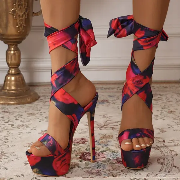Liyke Model Catwalk 16CM Super High Heels Platform Sandals For Women Sexy Open Toe Banquet Party Stripper Pole Dance Shoes Red - AliExpress 322 - Image 4