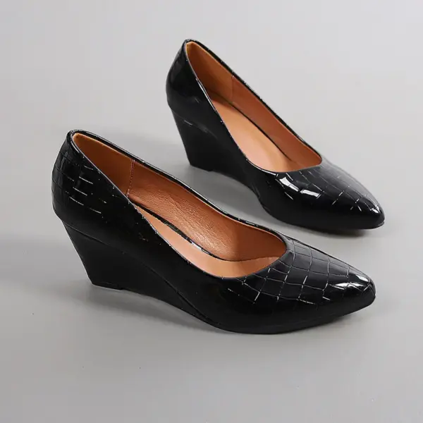 2025 Spring Summer Wedges Heels Women Party Shoes Fashion Office Pointed Toe Plus Size 42 Gold Silver Black Ladies Pumps - AliExpress 322 - Image 5
