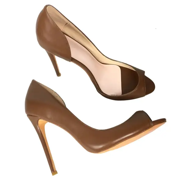 Elegant Women's Shoes High Heels Peep Toe Pumps Brown Stilettos Party Evening Outfit Ladies Footwear Low Cut Customized Shoes - AliExpress 322 - Image 2