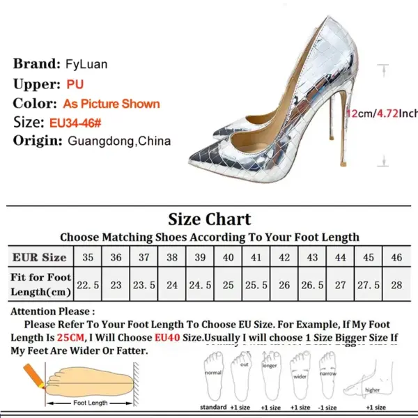 2025 New Elegant Women Pointed Silver High Heels 6CM 8CM 10CM 12CM Mirror Fashion Emboss Spring Summer Ladies Shoes Party Pumps - AliExpress 322 - Image 4