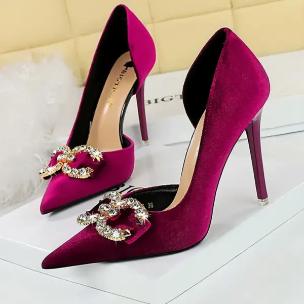 Luxury high heels Women 7 cm 10.5 cm stilettos Metal Rhinestone Women Pumps Fashion Wedding shoes Ladies Sexy Prom Shoes 2025 - AliExpress - Image 6