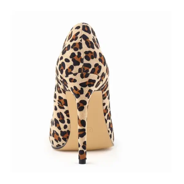 Women Pumps New Sexy Leopard Flock Pointed Toe Classic 11cm Velvet Leather High Heels Stiletto Lady Spring Party Wedding Shoes - AliExpress 322 - Image 6