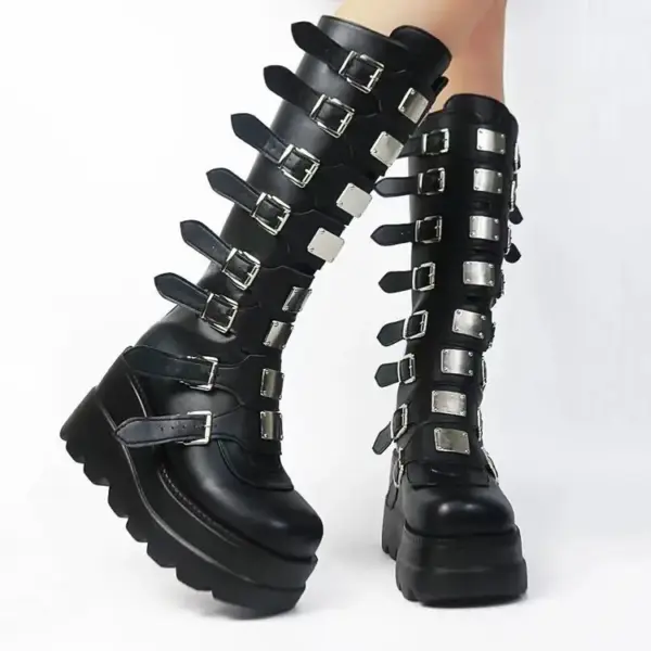 Gothic Platform Boots Punk Style - Image 5