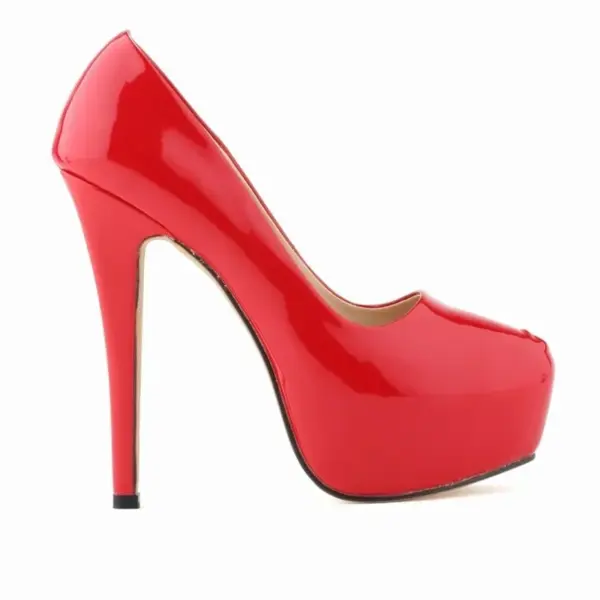 Women High Heels Pumps 14cm Round Toe Stilettos Talon Femme Sexy Ladies Red Wedding Shoes Black Platform Heels Big Size - AliExpress 322 - Image 3
