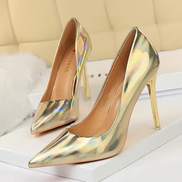 Women High Heels Blue Green Valentine Pumps Luxury Glossy Stiletto Wedding Bridal Nightclub Fashion Simple Solid Color 1829-2 - AliExpress - Image 5