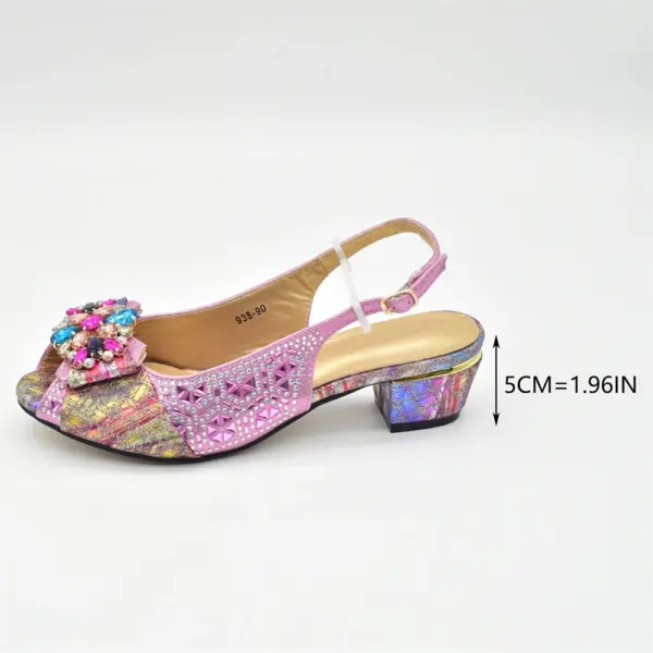 Latest Pink Shoe and Bag Set Women Italian Decorated with Rhinestone African Women Wedding Shoes Bride Plus Size Women Pumps 43 - AliExpress 322 - Image 4