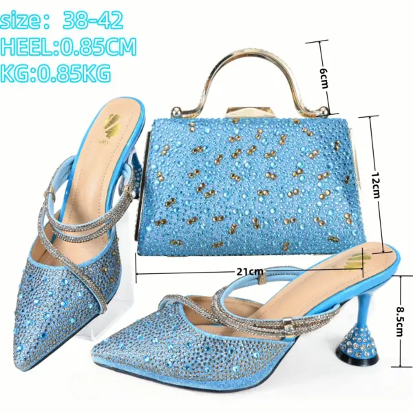 Doershow Italian Shoe and Bag Set New 2024 Women Shoes and Bag Set In Italy skyblue Italian Shoes with Matching Bag HGH1-16 - AliExpress 322 - Image 6
