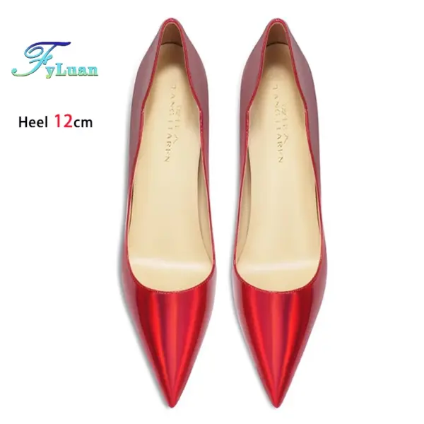 FyLuan Laser Red Female Wedding Shoes Fashionable Banquet Slim Heels Sexy Shallow Mouth Dress Women Stiletto Pointed Toe Pumps - AliExpress 322 - Image 5