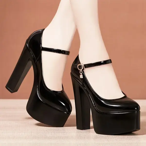 15cm Small Size 32-43 Sexy Extreme Block High Heels Shoes for Dress Model Party Wedding 2025 Shallow Thick Bottom Platform Pumps - AliExpress - Image 3