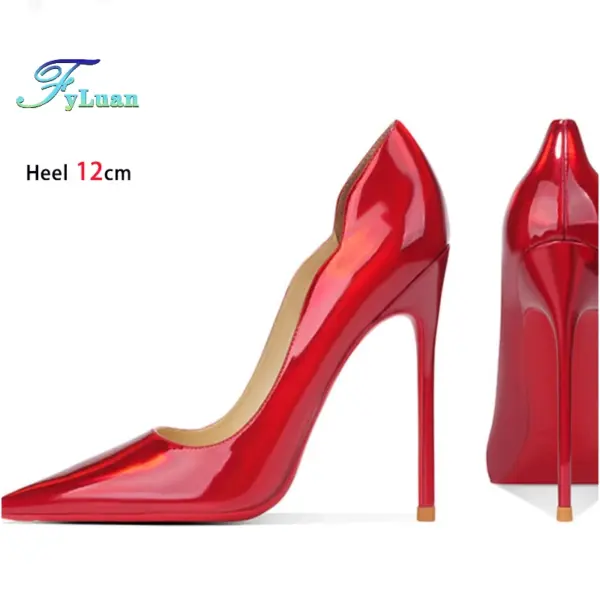 FyLuan Laser Red Female Wedding Shoes Fashionable Banquet Slim Heels Sexy Shallow Mouth Dress Women Stiletto Pointed Toe Pumps - AliExpress 322 - Image 6