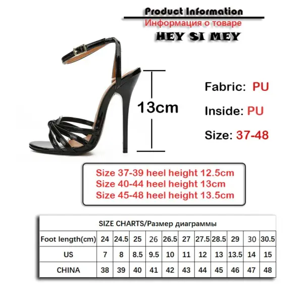 Hey Si Mey Red Extreme High Heels Sandals Women 2025 Summer Shoe Luxury Sexy Black Mules Party Wedding Dance Fetish Shoes Ladies - AliExpress 322 - Image 6