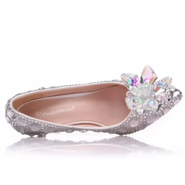 High Heels Wedding Women Shoes Diamond Pumps Cinderella Crystal Shoes Rhinestone Pointed Toe Glitter Party Silver  New Arrival - AliExpress 322 - Image 6