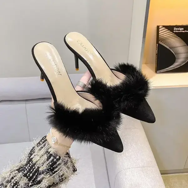 Warm Plush Pointed Toe Slippers - Image 6