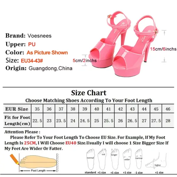 Pink Ankle Strap Party Sandals 15CM Stiletto Sexy Platform Nightclub Women Shoes Solid Color Summer Pole Dance High Heels Mujer - AliExpress - Image 4