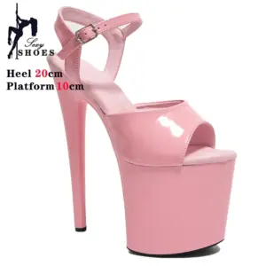 New Pink Heels Buckle Strap Women Sandals Platform Open Toe Non-slip Suede Bride's Wed-ding Shoes Stripper Nightclub Party Heels - AliExpress