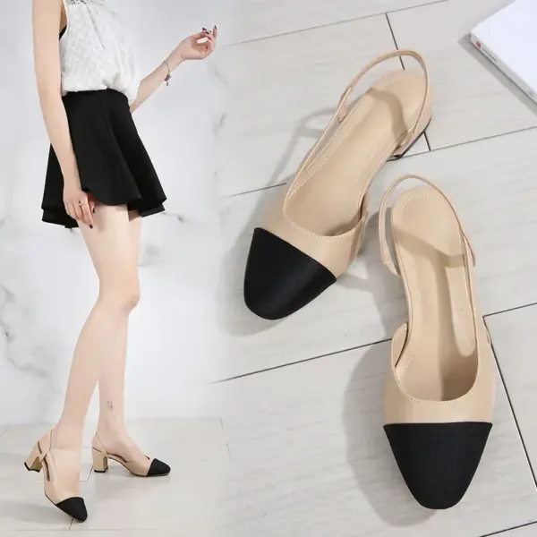 Summer French 2025 Patent Leather Mid-heel Overhead Sandals for Women Retro Skinny Heel Back Empty Shoes - AliExpress 322 - Image 4