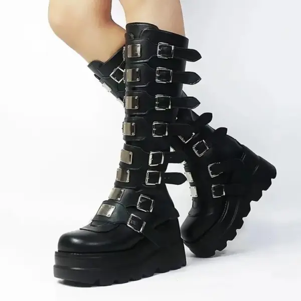 Gothic Platform Boots Punk Style - Image 2