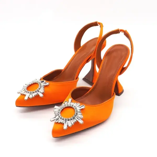 2025 Fall Fashion Pointed Toe High Heels Sun Buckle Baotou Women's Sandals Backspace Low Top Single Shoes - AliExpress 322 - Image 3