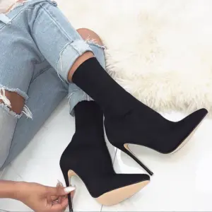 Women 7.5cm 10cm Silk Sock Boots
